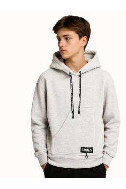 Худи подростковое (светло-серый меланж)