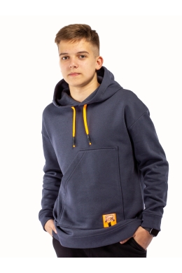 Худи подростковое (темно-серый с оранжевым)