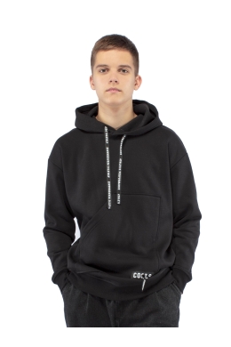 Худи подростковое (черный с белым)