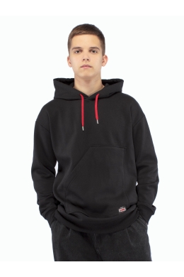 Худи подростковое (черный с красным)