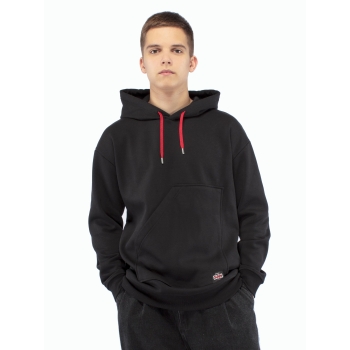 Худи подростковое (черный с красным)