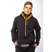 Худи подростковое утепленное (черный-оранж) Худи подростковое утепленное (черный-оранж)