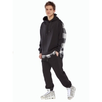 Худи подростковое оверсайз (черный с белым) Худи подростковое оверсайз (черный с белым)