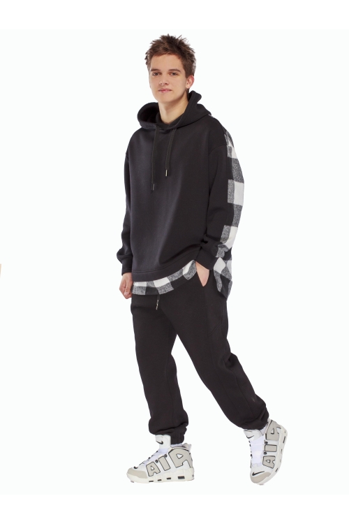 Худи подростковое оверсайз с начесом — утеплённая толстовка для мальчика