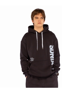 Худи подростковое утепленное (черный)