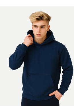 Худи подростковое утепленное (темно-синий)