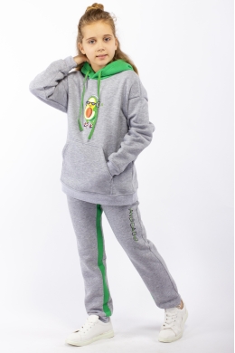 Костюм для девочки утепленный (серый меланж)